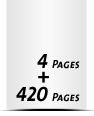 Hardcover Broschüren bedrucken  A6 (105x148mm) Papier-Buchdeckenbezug 420 Seiten Buchblock (210 beidseitig bedruckte Blätter)