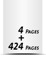 Hardcover Broschüren bedrucken  A6 (105x148mm) Papier-Buchdeckenbezug 424 Seiten Buchblock (212 beidseitig bedruckte Blätter)