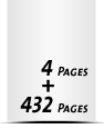 Hardcover Broschüren bedrucken  ½ A4 (105x297mm) Papier-Buchdeckenbezug 432 Seiten Buchblock (216 beidseitig bedruckte Blätter)