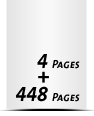 Hardcover Broschüren bedrucken  ½ A4 (105x297mm) Papier-Buchdeckenbezug 448 Seiten Buchblock (224 beidseitig bedruckte Blätter)