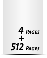 Hardcover Broschüren bedrucken  ½ A4 (105x297mm) Papier-Buchdeckenbezug 512 Seiten Buchblock (256 beidseitig bedruckte Blätter)