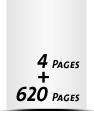 Hardcover Broschüren bedrucken  ½ A4 (105x297mm) Papier-Buchdeckenbezug 620 Seiten Buchblock (310 beidseitig bedruckte Blätter)