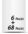 6 Seiten Umschlag (1 Ausklappseite) 68 Seiten Buchblock