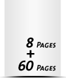 8 Seiten Umschlag (2 Ausklappseiten) 60 Seiten Buchblock