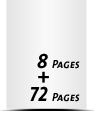 8 Seiten Umschlag (2 Ausklappseiten) 72 Seiten Buchblock