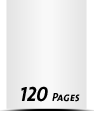 Kataloge drucken  A6 plus (120x160mm) 120 Seiten (60 beidseitig bedruckte Blätter) Druck  1-färbig, Schwarz Kataloge mit Drahtkammbindung Drahtkamm silber Standard-Produktionszeit