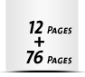  4 Seiten Buchdeckenbezug  4 Seiten Vorsatz 76 Seiten Buchblock  4 Seiten Nachsatz Vorsatz & Nachsatz bedruckt