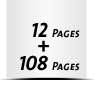  4 Seiten Buchdeckenbezug  4 Seiten Vorsatz 108 Seiten Buchblock  4 Seiten Nachsatz Vorsatz & Nachsatz unbedruckt