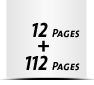  4 Seiten Buchdeckenbezug  4 Seiten Vorsatz 112 Seiten Buchblock  4 Seiten Nachsatz Vorsatz & Nachsatz bedruckt
