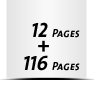  4 Seiten Buchdeckenbezug  4 Seiten Vorsatz 116 Seiten Buchblock  4 Seiten Nachsatz Vorsatz & Nachsatz bedruckt