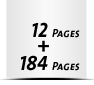  4 Seiten Buchdeckenbezug  4 Seiten Vorsatz 184 Seiten Buchblock  4 Seiten Nachsatz Vorsatz & Nachsatz bedruckt
