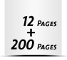  4 Seiten Buchdeckenbezug  4 Seiten Vorsatz 200 Seiten Buchblock  4 Seiten Nachsatz Vorsatz & Nachsatz bedruckt