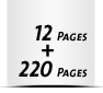  4 Seiten Buchdeckenbezug  4 Seiten Vorsatz 220 Seiten Buchblock  4 Seiten Nachsatz Vorsatz & Nachsatz bedruckt