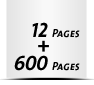  4 Seiten Buchdeckenbezug  4 Seiten Vorsatz 600 Seiten Buchblock  4 Seiten Nachsatz Vorsatz & Nachsatz bedruckt
