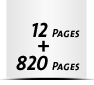  4 Seiten Buchdeckenbezug  4 Seiten Vorsatz 820 Seiten Buchblock  4 Seiten Nachsatz Vorsatz & Nachsatz unbedruckt