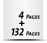 4 Seiten Umschlag 132 Seiten Buchblock Perforation Buchblock stellungsgleich  5 Perforationslinien