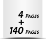 4 Seiten Umschlag 140 Seiten Buchblock Perforation Buchblock stellungsgleich  5 Perforationslinien