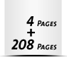 4 Seiten Umschlag 208 Seiten Buchblock Perforation Buchblock stellungsgleich  1 Perforationslinie