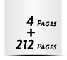 4 Seiten Umschlag 212 Seiten Buchblock Perforation Buchblock stellungsgleich  3 Perforationslinien