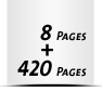 8 Seiten Umschlag (2 Ausklappseiten) 420 Seiten Buchblock