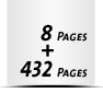  4-seitiges Deck-Blatt und  4-seitiges Schluss-Blatt 432 Seiten Inhalt (216 beidseitig bedruckte Blätter)
