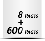 8 Seiten Umschlag (2 Ausklappseiten) 600 Seiten Buchblock