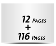  4 Seiten Buchdeckenbezug  4 Seiten Vorsatz 116 Seiten Buchblock  4 Seiten Nachsatz Vorsatz & Nachsatz unbedruckt