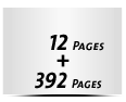  4 Seiten Buchdeckenbezug  4 Seiten Vorsatz 392 Seiten Buchblock  4 Seiten Nachsatz Vorsatz & Nachsatz bedruckt