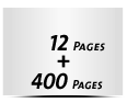  4 Seiten Buchdeckenbezug  4 Seiten Vorsatz 400 Seiten Buchblock  4 Seiten Nachsatz Vorsatz & Nachsatz bedruckt