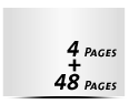 4 Seiten Umschlag 48 Seiten Innenteil Perforation Innenteil stellungsgleich  1 Perforationslinie