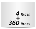 4 Seiten Umschlag 360 Seiten Buchblock