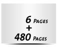  4-seitiges Deck-Blatt und  2-seitiges Schluss-Blatt 480 Seiten Inhalt (240 beidseitig bedruckte Blätter)
