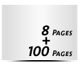  6-seitiges Deck-Blatt und  2-seitiges Schluss-Blatt 100 Seiten Inhalt (50 beidseitig bedruckte Blätter)