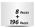  2-seitiges Deck-Blatt und  6-seitiges Schluss-Blatt 196 Seiten Inhalt (98 beidseitig bedruckte Blätter)