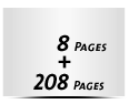  2-seitiges Deck-Blatt und  6-seitiges Schluss-Blatt 208 Seiten Inhalt (104 beidseitig bedruckte Blätter)