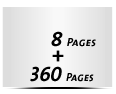  6-seitiges Deck-Blatt und  2-seitiges Schluss-Blatt 360 Seiten Inhalt (180 beidseitig bedruckte Blätter)