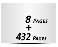  6-seitiges Deck-Blatt und  2-seitiges Schluss-Blatt 432 Seiten Inhalt (216 beidseitig bedruckte Blätter)