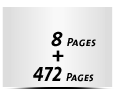  6-seitiges Deck-Blatt und  2-seitiges Schluss-Blatt 472 Seiten Inhalt (236 beidseitig bedruckte Blätter)