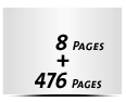  2-seitiges Deck-Blatt und  6-seitiges Schluss-Blatt 476 Seiten Inhalt (238 beidseitig bedruckte Blätter)