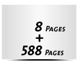  2-seitiges Deck-Blatt und  6-seitiges Schluss-Blatt 588 Seiten Inhalt (294 beidseitig bedruckte Blätter)