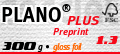 Papier Umschlag: 300  Plano Plus Feinleinen-Folienkaschierung hochglänzend, einseitig Papier Innenteil: 150  ON Offset 