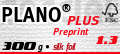 Papier Umschlag: 300  Plano Plus Feinleinen-Folienkaschierung matt, einseitig Papier Innenteil: 140  Plano Plus 